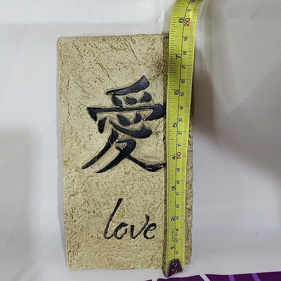 Chris Paschke Original Artwork Stone-Like Wall Plaque with "Love" Calligraphy - Picture 12 of 12
